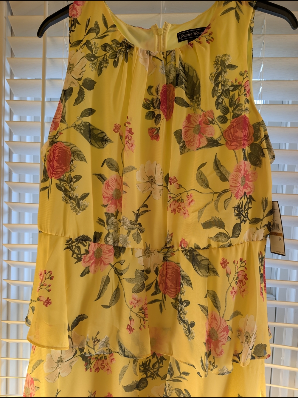 Jessica Howard Yellow Floral Tiered Skirt